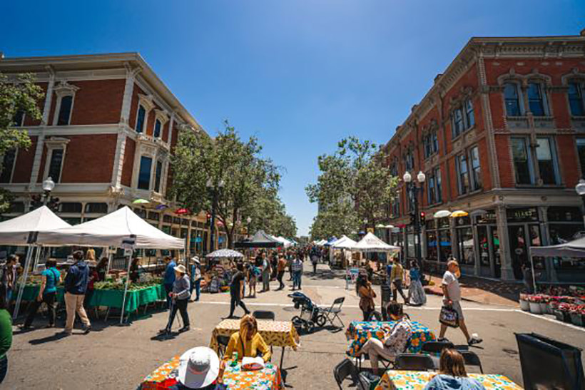 open air market in city street