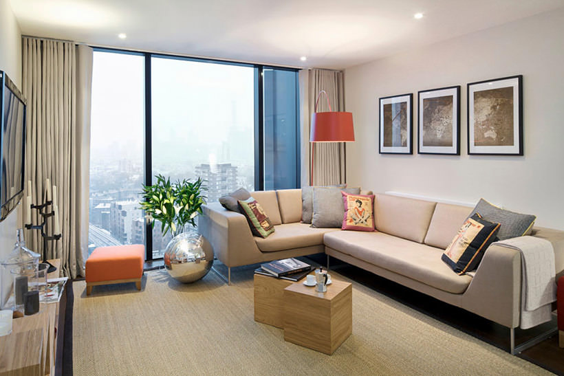 contemporarily furnished apartment interior