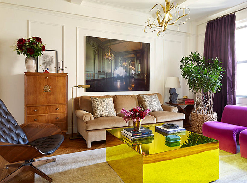 eclectic NYC living room of designer Kimille Taylor copyright: Joshua McHugh